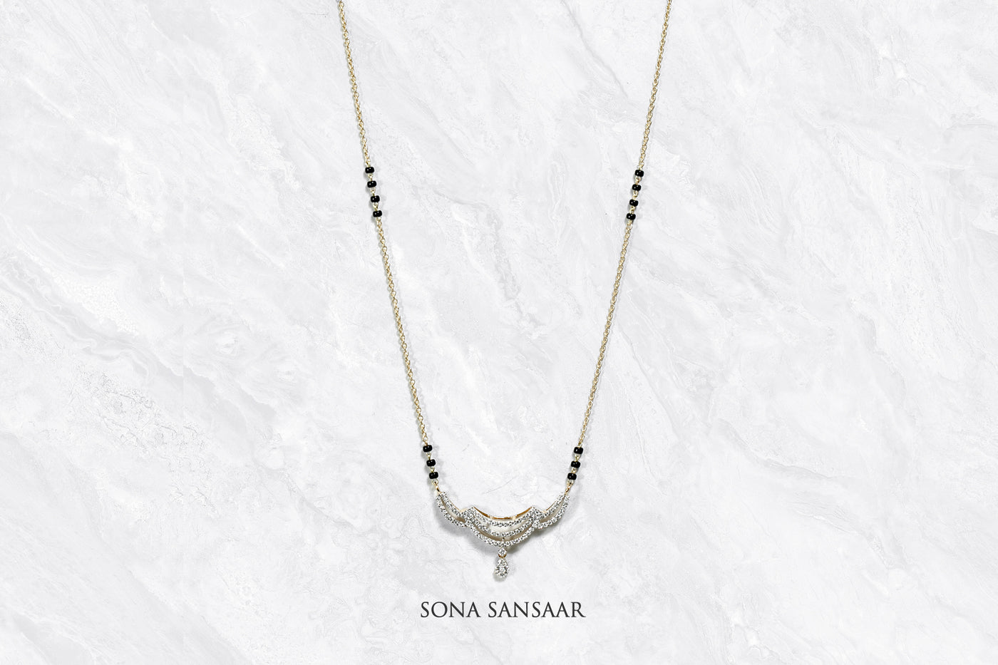Droplet Diamond Mangalsutra | Sona Sansaar