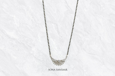 Moonlit Arc Diamond Mangalsutra | Sona Sansaar