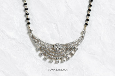 Moonlit Arc Diamond Mangalsutra | Sona Sansaar