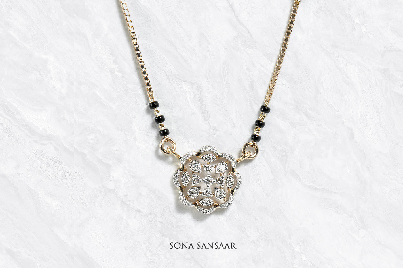 Blossom Diamond Mangalsutra | Sona Sansaar