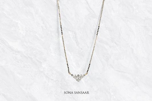 Starfall Crest Diamond Mangalsutra | Sona Sansaar