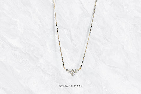 Starfall Crest Diamond Mangalsutra | Sona Sansaar