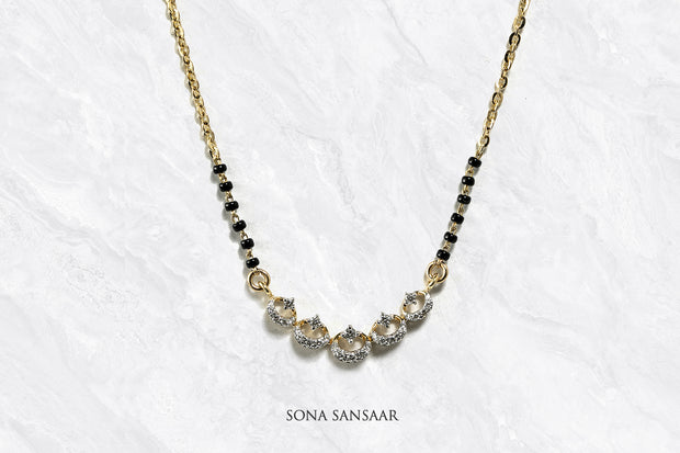 Crescent Charms Diamond Mangalsutra | Sona Sansaar