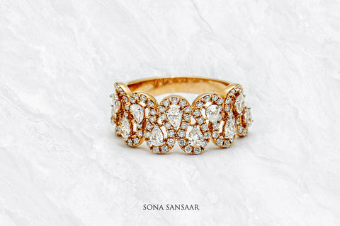 Radiant Ripple Diamond Ring | Sona Sansaar