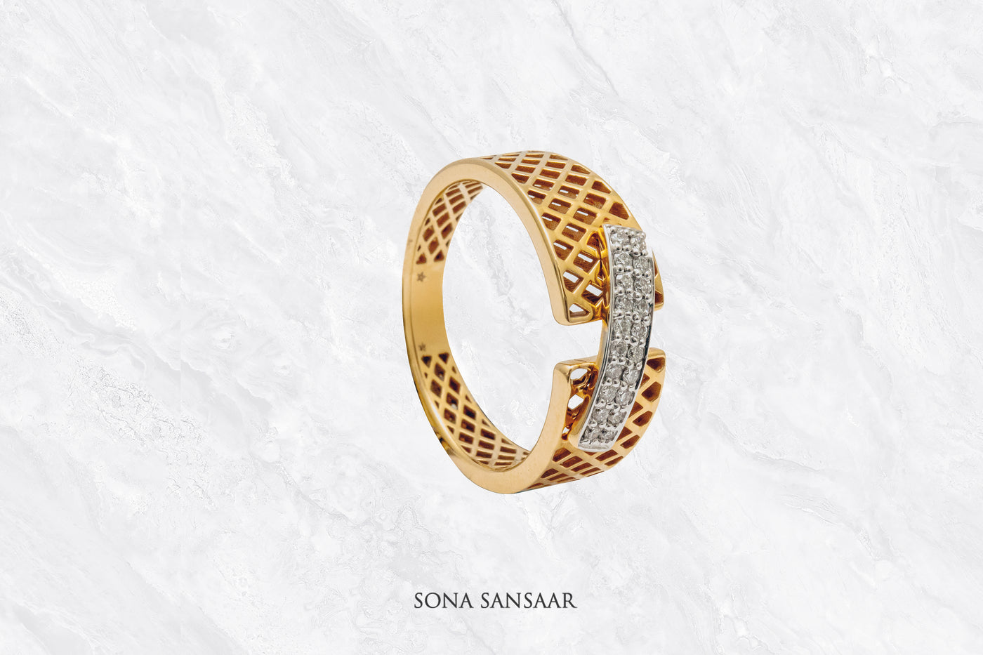 Opencut Diamond Ring | Sona Sansaar