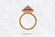 Crimson Bloom Diamond Ring | Sona Sansaar