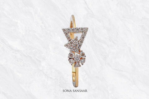 Geometric Diamond Ring | Sona Sansaar