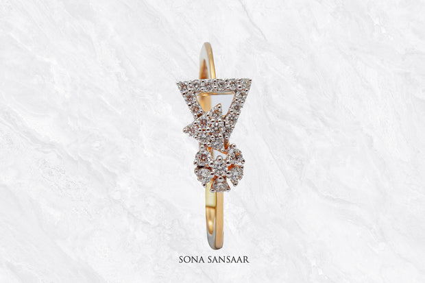 Geometric Diamond Ring | Sona Sansaar