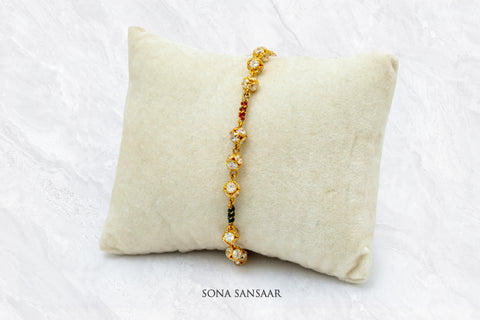 Zarika Gold Meena Bracelet | Sona Sansaar