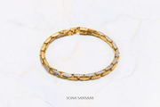 Two Toned Italian Broad Bracelet | Sona Sansaar
