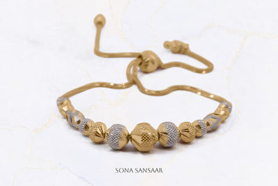Coned Two-Toned Ball Bracelet | Sona Sansaar