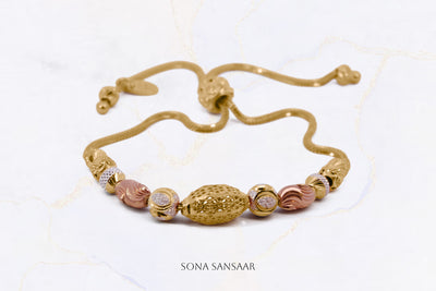 Beads and Balls Three-Toned Ball Bracelet | Sona Sansaar