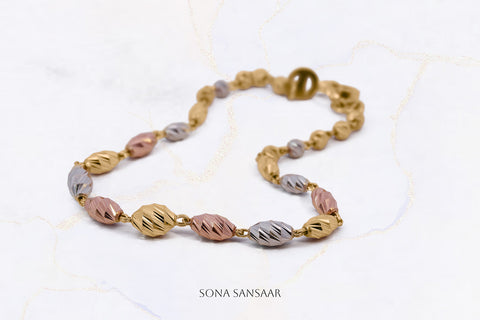 Beads Three-Toned Ball Bracelet | Sona Sansaar