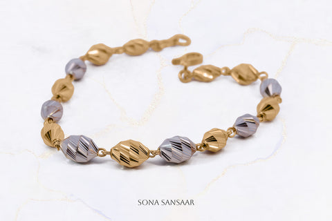 Sleek Two-Toned Ball Bracelet | Sona Sansaar