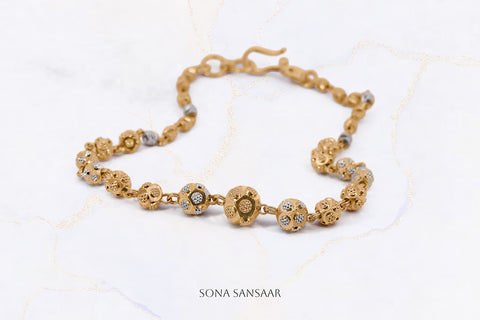 Chain Linked Two-Toned Ball Bracelet | Sona Sansaar