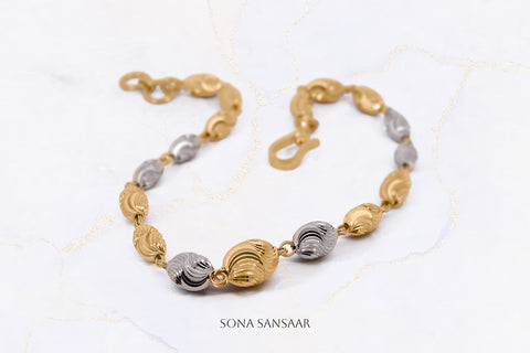 Spiral Three-Toned Ball Bracelet | Sona Sansaar