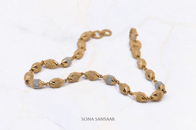 Cylindrical Beads Two-Toned Ball Bracelet | Sona Sansaar