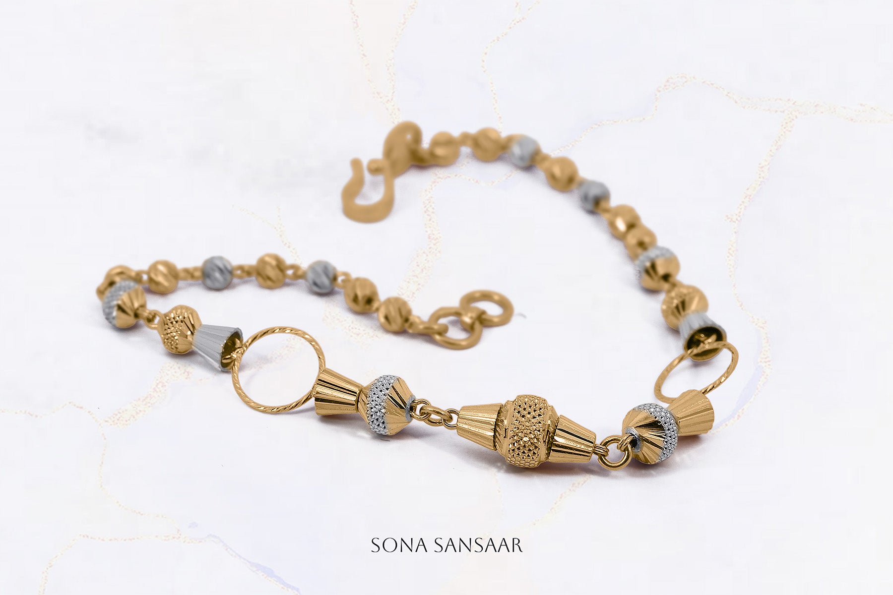 Bells and Spheres Two-Toned Ball Bracelet | Sona Sansaar