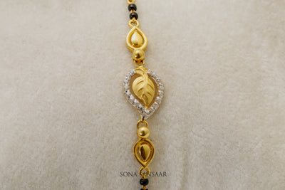 Golden Leaf CZ Bracelet  | Sona Sansaar