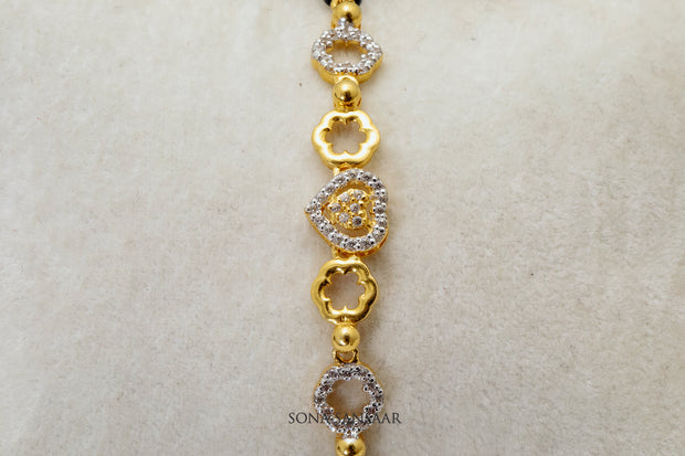 Clover Hearts CZ Bracelet | Sona Sansaar