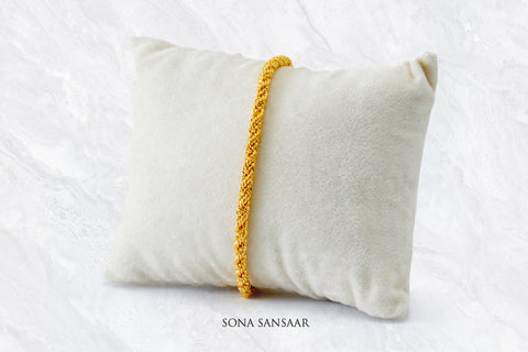 Radiant Twine Rope Chain Gold Bracelet  | Sona Sansaar