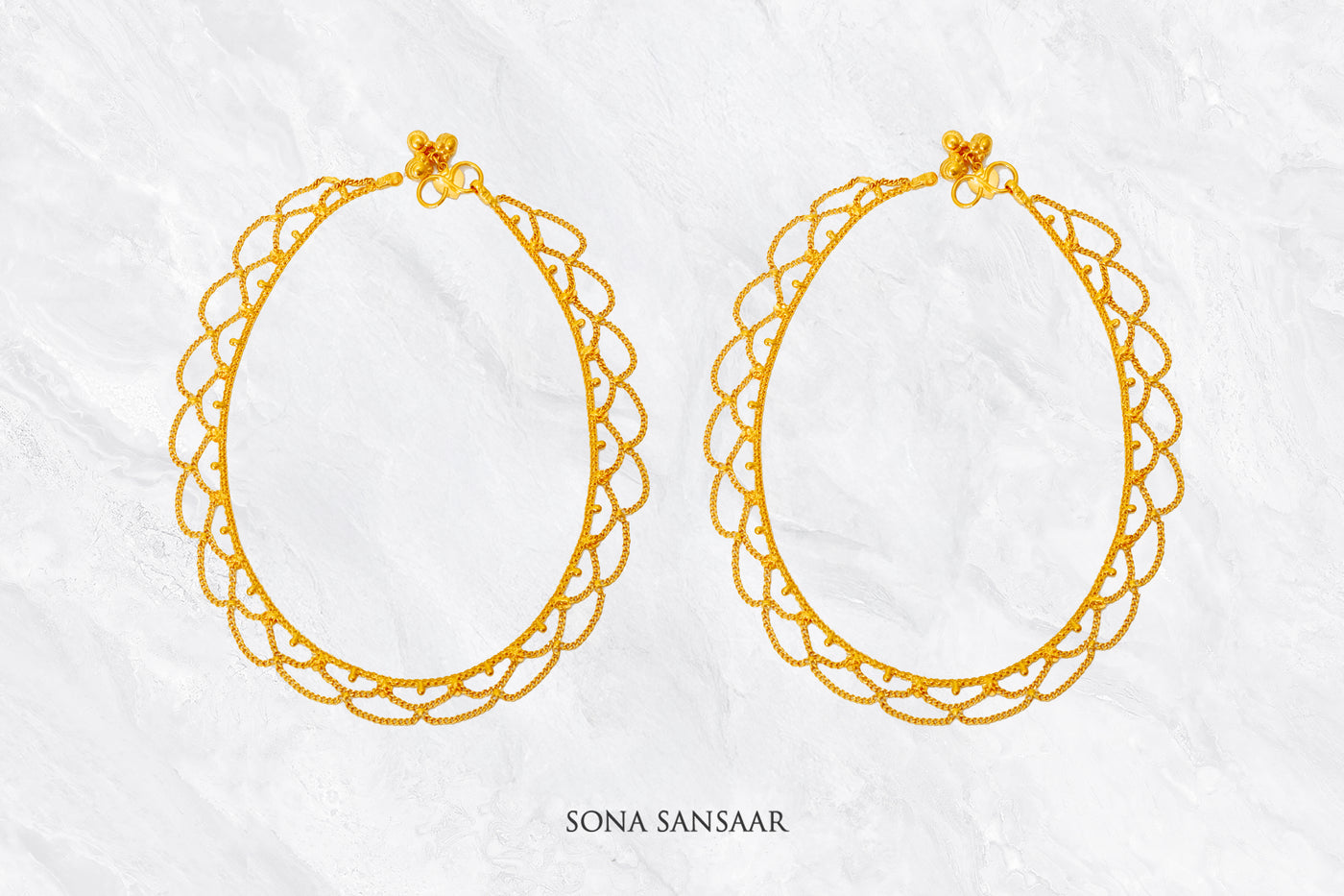 Suncurl Gold Anklet Pair | Sona Sansaar