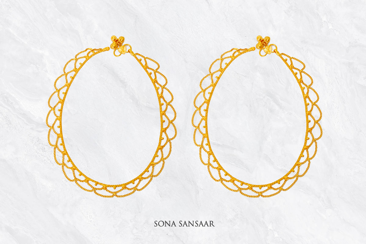 Suncurl Gold Anklet Pair | Sona Sansaar