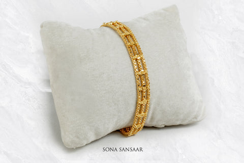 Tiered Link Gold Bracelet | Sona Sansaar