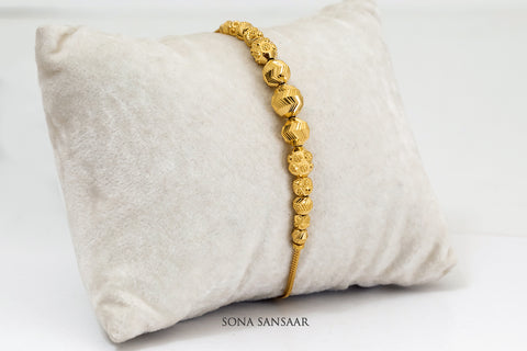 Shimmer Gold Ball Bracelet | Sona Sansaar