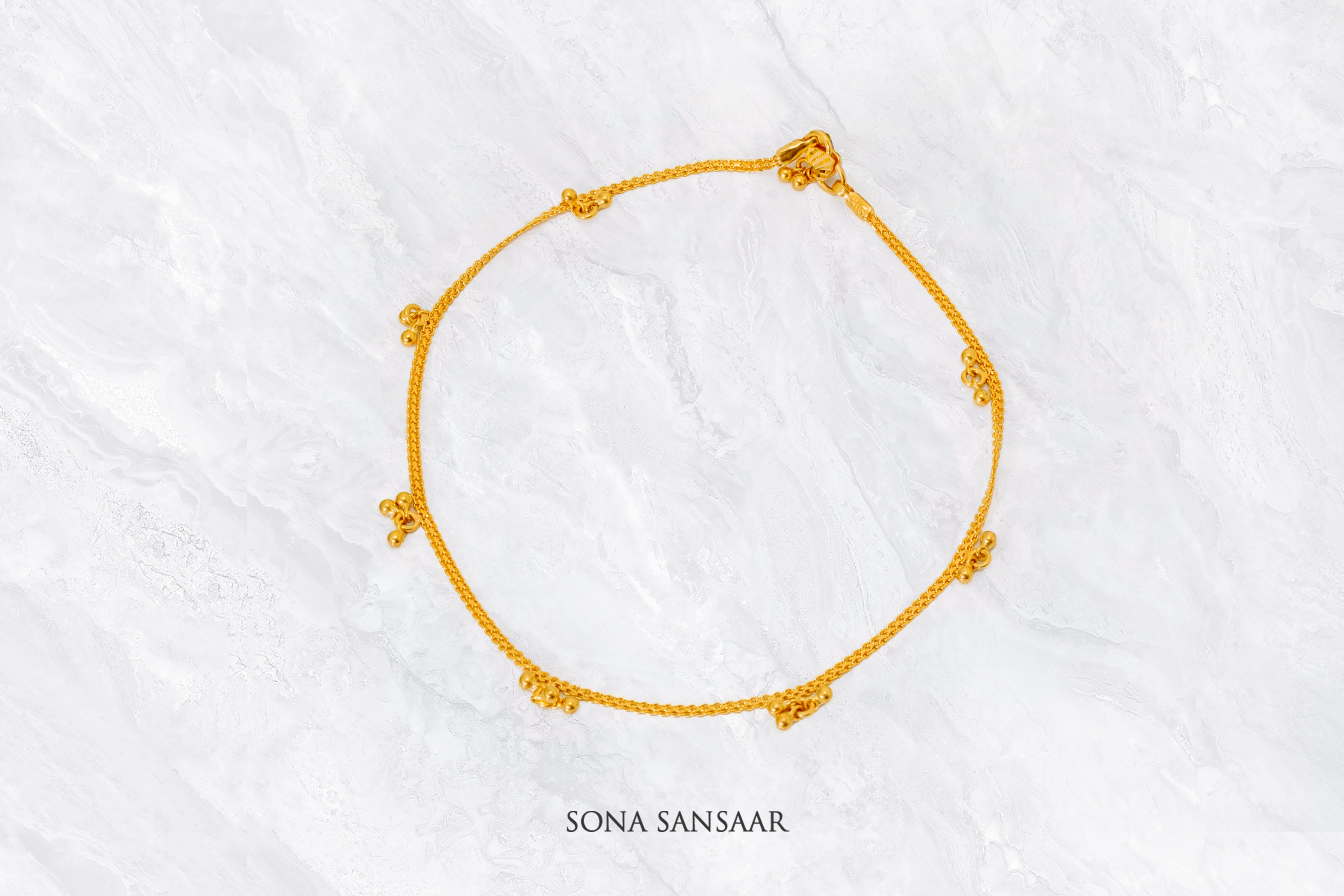 Buds Gold Anklet | Sona Sansaar