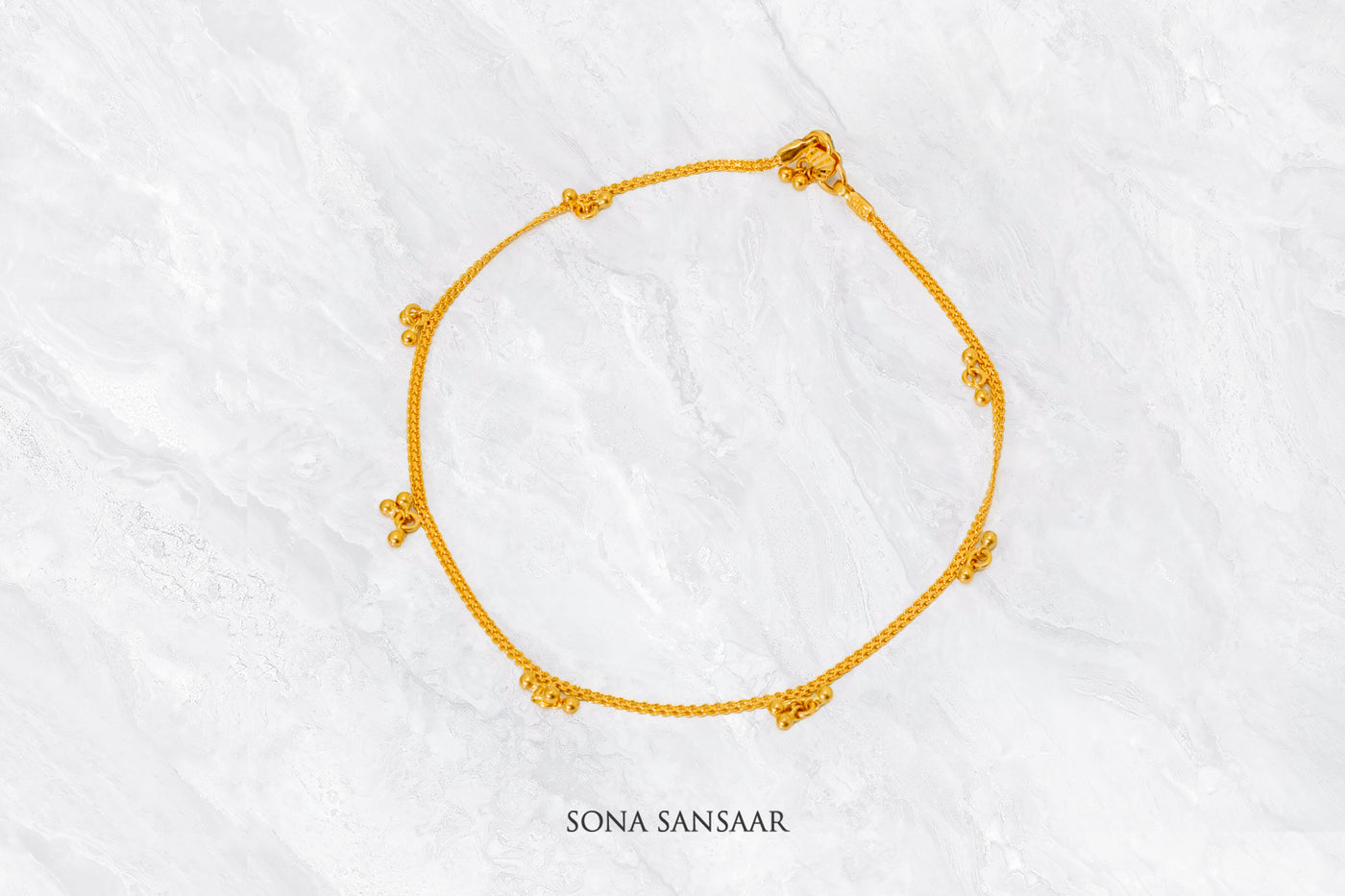 Buds Gold Anklet | Sona Sansaar