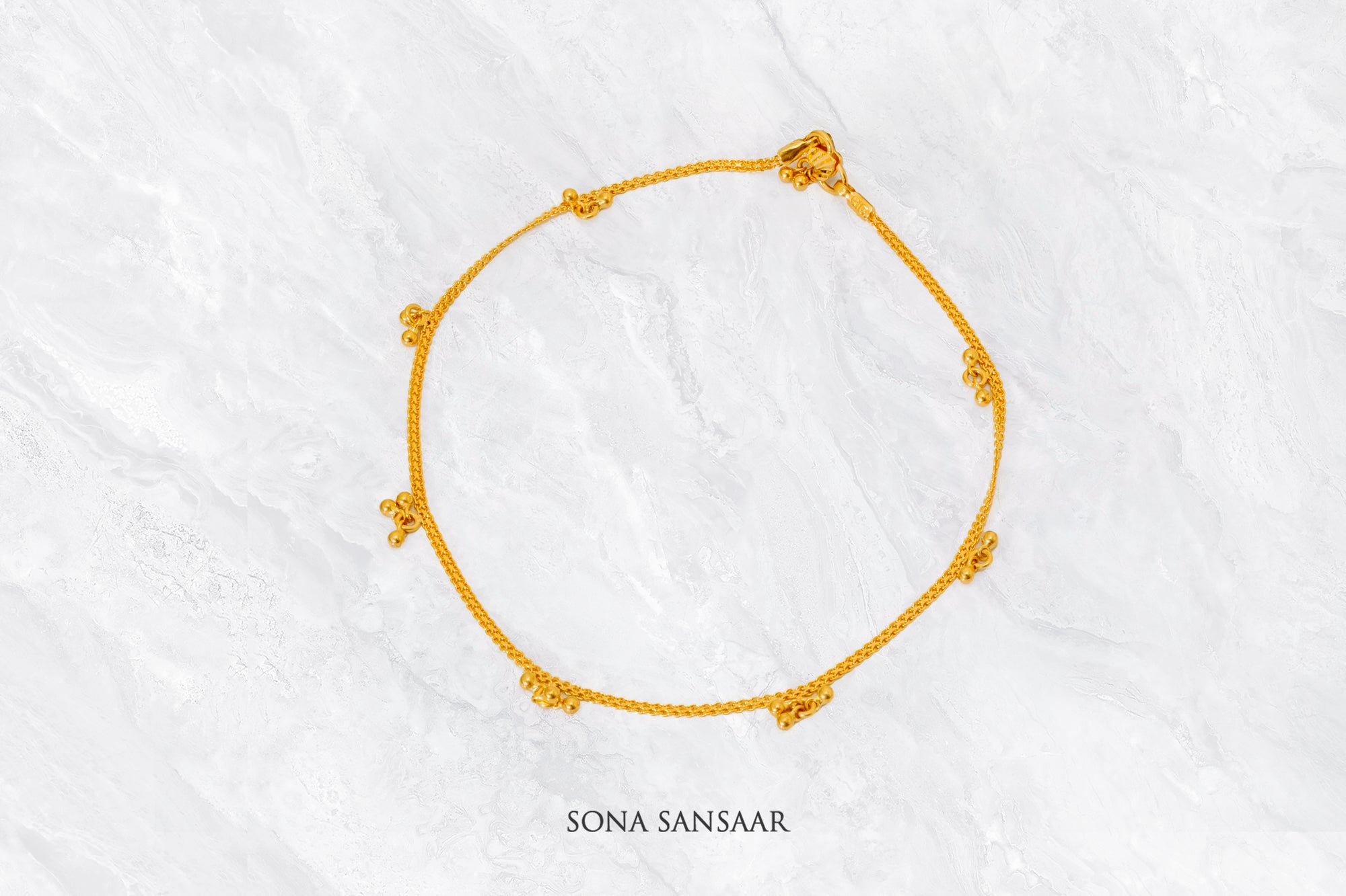 Buds Gold Anklet | Sona Sansaar