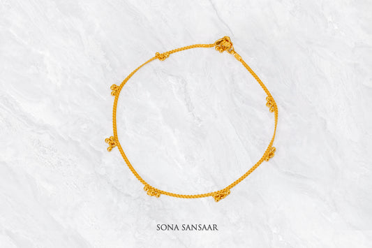 Buds Gold Anklet | Sona Sansaar