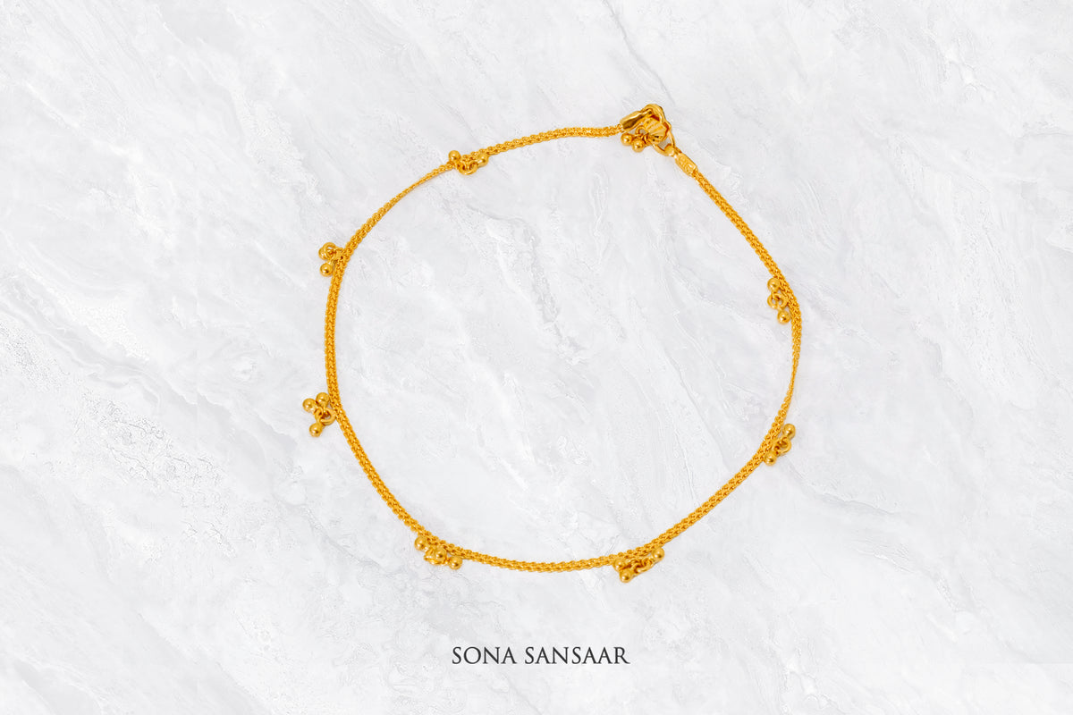 Buds Gold Anklet | Sona Sansaar