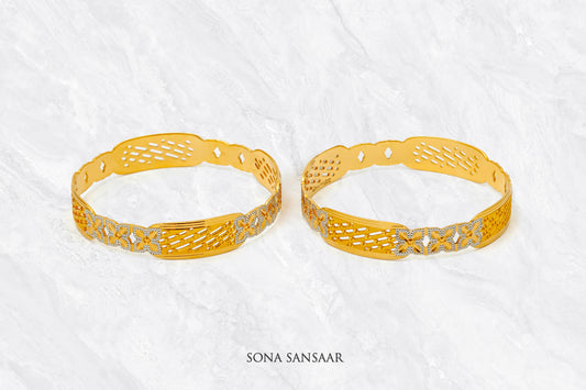 Ruqaya Gold Dubai Bangle Pair | Sona Sansaar