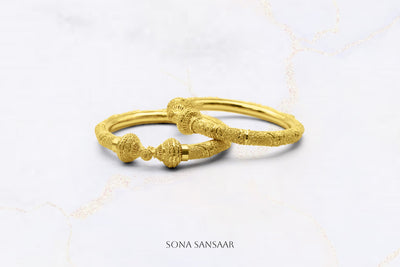 Twin Zenith Hathimora Pair of 22k Gold Bangles | Sona Sansaar
