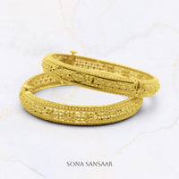 Thumbnail for 22K Indian Gold Bangles | Pair of Broad Bangles - Seraphine
