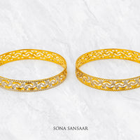 Thumbnail for Oralune Two Tone Gold Bangle Pair | Sona Sansaar