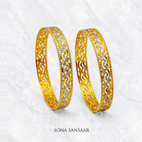 Thumbnail for Oralune Two Tone Gold Bangle Pair | Sona Sansaar