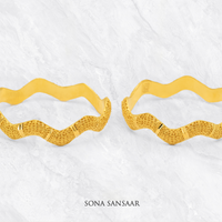 Thumbnail for Wave Gold Bangle Pair | Sona Sansaar