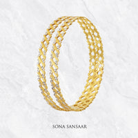 Thumbnail for Halo Grid Bangles | Sona Sansaar
