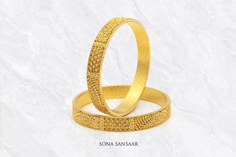 Sundara Gold Bangle Pair | Sona Sansaar