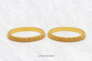 Chainmail Gold Bangle Pair | Sona Sansaar