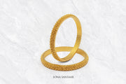 Chainmail Gold Bangle Pair | Sona Sansaar