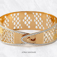 Thumbnail for Bloom Mesh Two Toned Bangle | Sona Sansaar