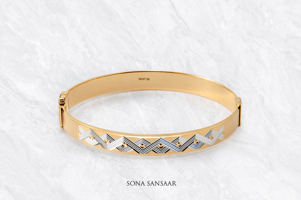 Ridge Two Toned Bangle | Sona Sansaar