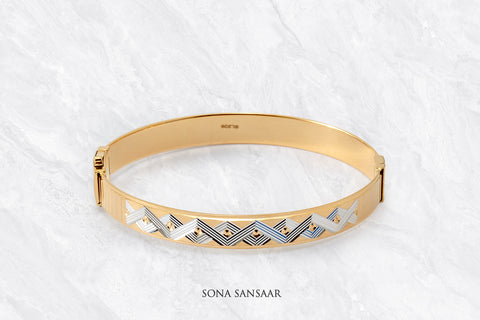 Ridge Two Toned Bangle | Sona Sansaar