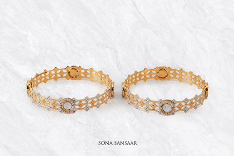 Trinity Three Toned Bangle Pair | Sona Sansaar