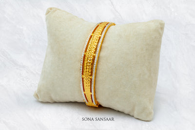 Clastro Two Tone Gold Bangle | Sona Sansaar