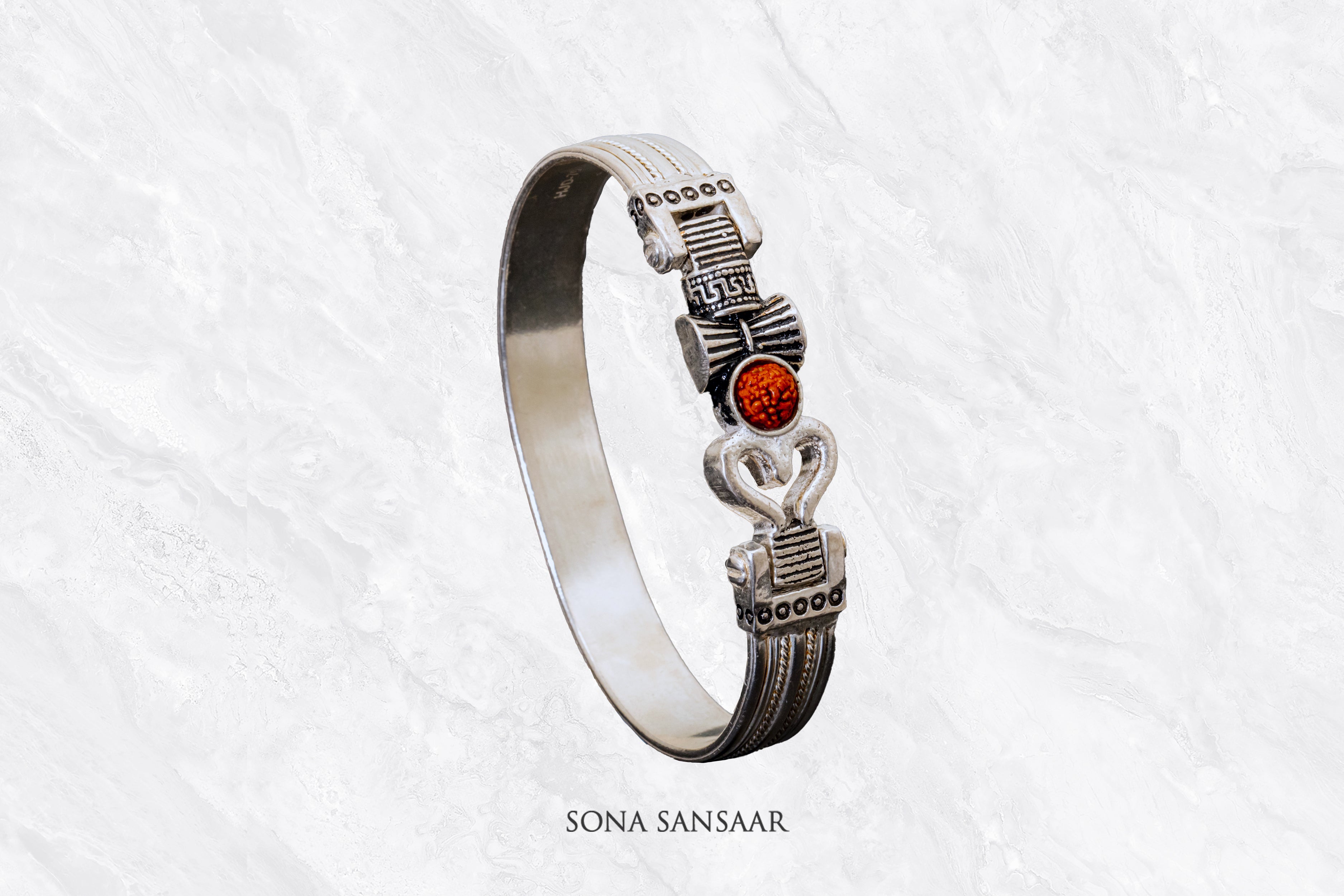Ashram Sterling Silver Bangle | Sona Sansaar